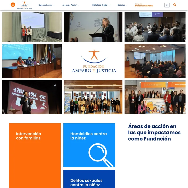 Página de inicio de amparoyjusticia.cl